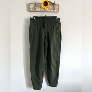 ATHLETA Women’s Trekkie Relaxed Mid Rise Jogger-Aspen Olive color-Size Small